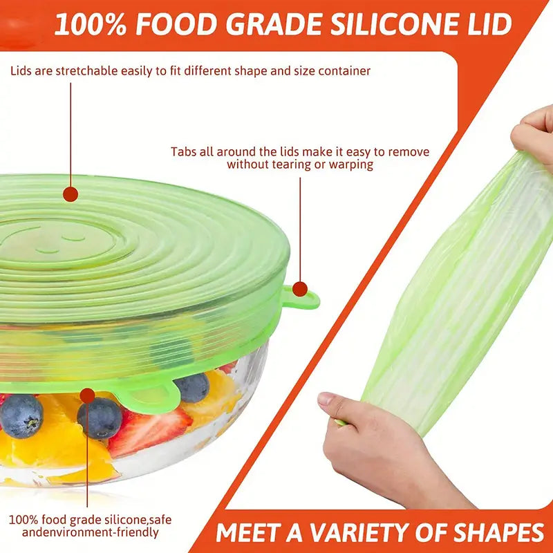 SnugSeal™ Silicone Stretch Lids (6-Piece Set) NestWell