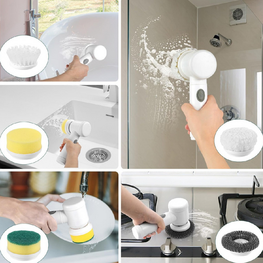 ScrubPro™ 5-in-1 Cordless Electric Spin Scrubber NestWell