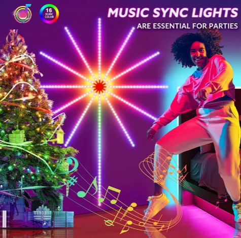 PulseGlow™ Music-Sync Firework LED Strip Lights NestWell