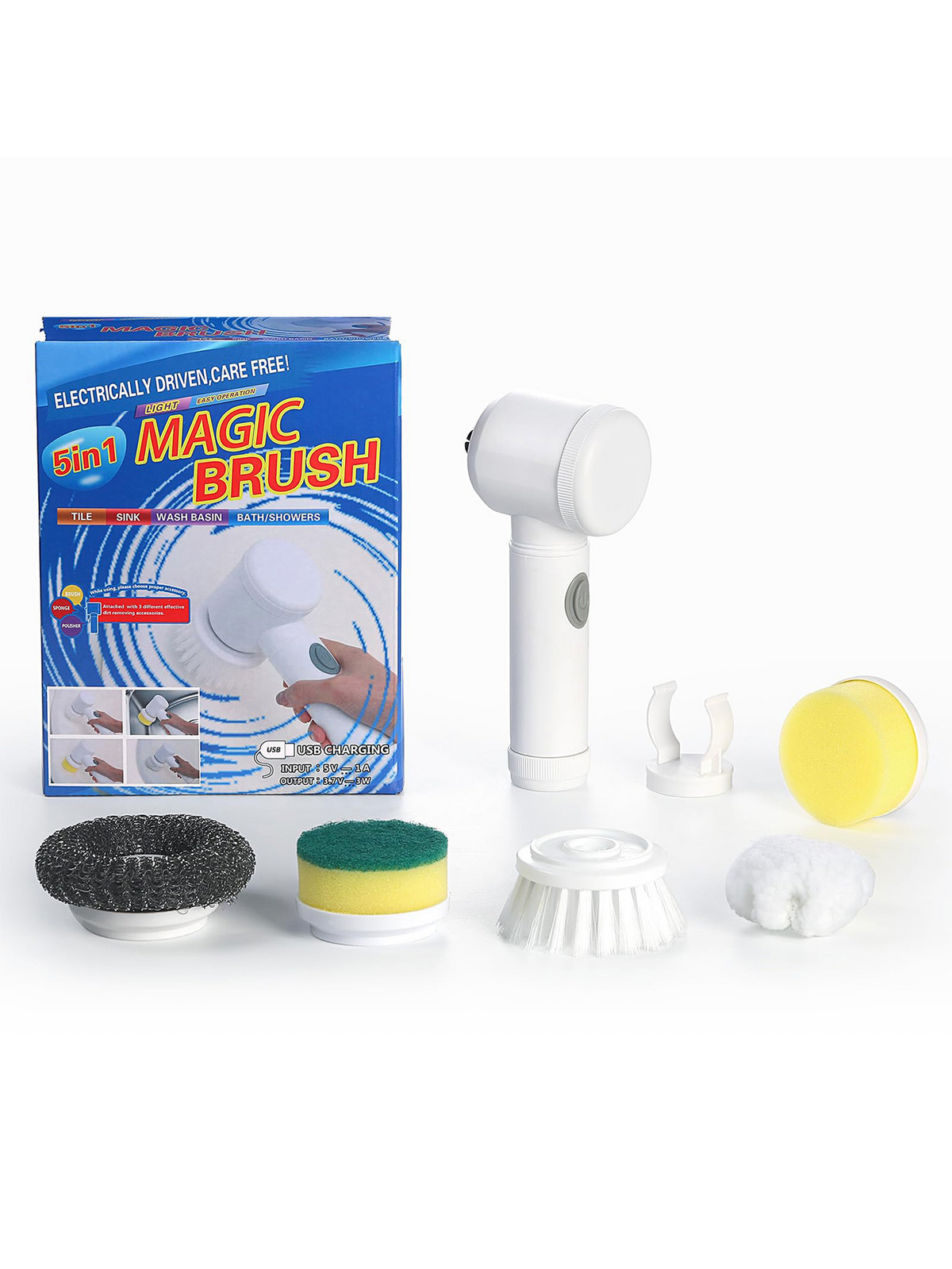 ScrubPro™ 5-in-1 Cordless Electric Spin Scrubber NestWell